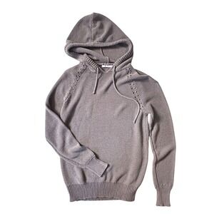 T by Alexander Wang Grey‎ Knit Hoodie Sweatshirt Size XS